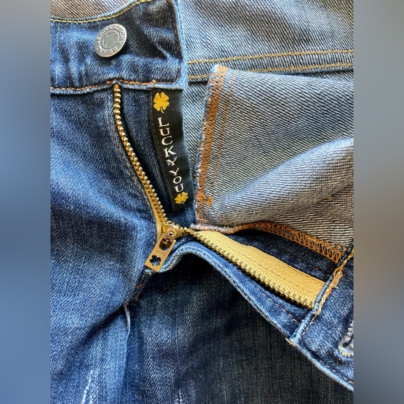 Lucky Brand Distressed Denim Jean Shorts Dark Blue Easy Rider 8/29 - Picture 11 of 11